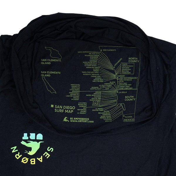 Distant Local San Diego Map T-Shirt with Surf Co. Logo Seafoam / M