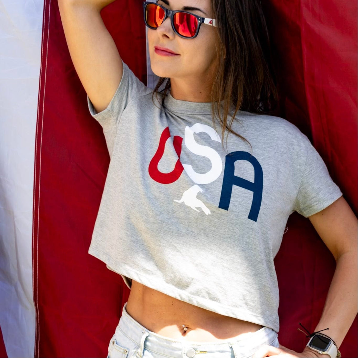 Women&#39;s Classic USA Crop Top