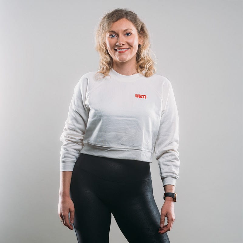 URT! URT! Embroidered Crop Crew Sweater