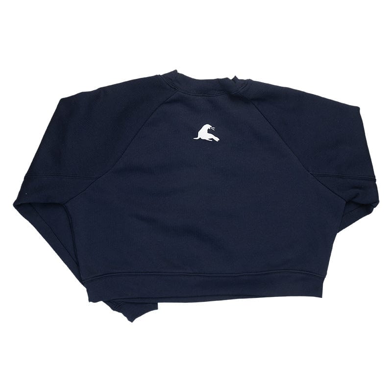 Women&#39;s Lil USA Embroidery Crop Crew Sweater