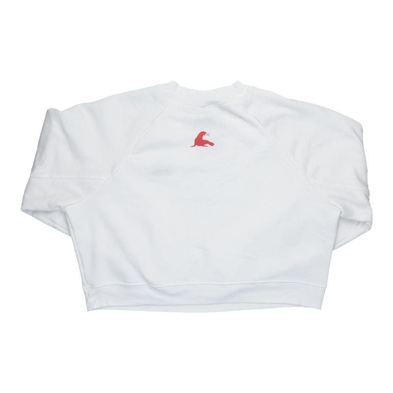 Women&#39;s Lil USA Embroidery Crop Crew Sweater