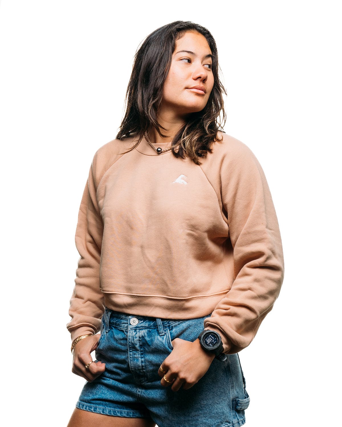 Lil URT Embroidery Raglan Crop Crew Fleece